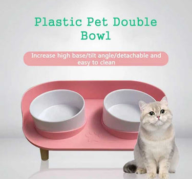 Adjustable Double Bowls Pet Feeder Cat Feeders 22 $ Whiskers