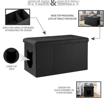 Designer Cat Litter Box Enclosure Hidden Washroom Bench Ottoman Pets Cat Product 74 $ Whiskers