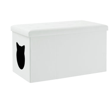 Designer Cat Litter Box Enclosure Hidden Washroom Bench Ottoman 74 Pets Cat Product Whiskers