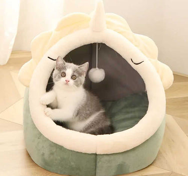 Dinosaur Pet House with Toy 37 Beds & Blankets Cat Cozy Bed Whiskers