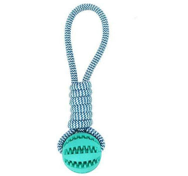 Durable Rubber Ball Chew Toy with Cotton Rope 16 Toys Dog Products Whiskers