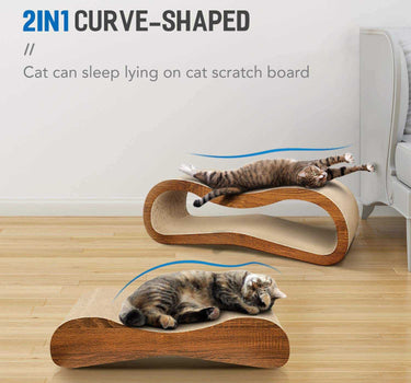 FluffyDream 2 in 1 Cat Scratcher Cardboard Lounge Bed 49 Pets Cat Product Whiskers