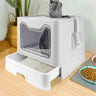 Front Entry, Top Exit Cat Litter Box with Foldable Lid Includes Plastic Scoop Cat Product 44 $ Whiskers