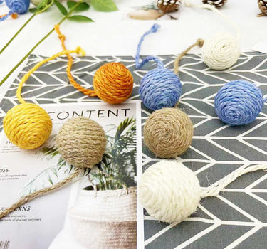 Interactive Cat Pet Sisal Rope Weave Ball Teaser Cat Product 14 $ Whiskers