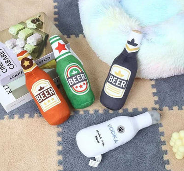 Interactive Dog Toys Champagne Wine Bottle Pet Toy Plush Filled 6 Other Dog Products Whiskers