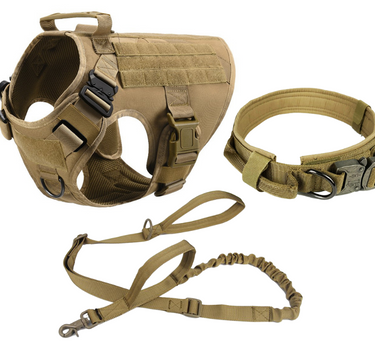 Military Dog Tactical Harness and Leash Set (Brown) 52 Leashes, Collars & Petwear Dog Collar Whiskers