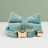 Personalized Velvet Bowknot Cat Collar with bell and a bow Cat Leashes 15 $ Whiskers