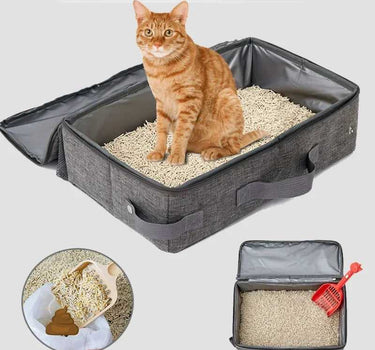 Portable Waterproof Foldable Cat Travel Litter Box with Lid and Zipper Cat Product 19 $ Whiskers