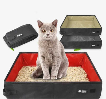 Portable Waterproof Folding Travel Pet Litter Box Cat Product 31 $ Whiskers