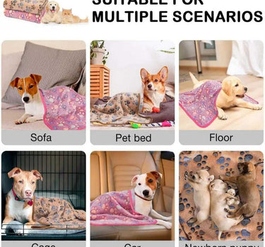 Soft Fluffy Pet Blanket with Cute Paw Pattern - Warm Sleep Mat 23 Other Dog Products Whiskers