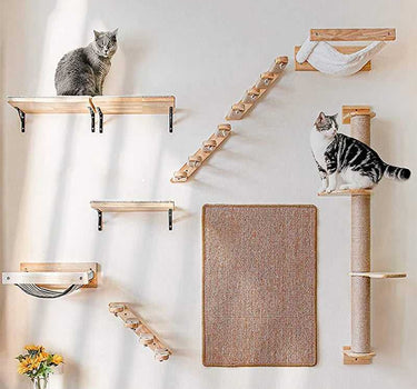 Wall Mounted Cat Furniture Wooden Cat Shelves Perches 58 Cat Product Whiskers