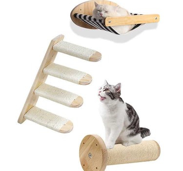 Wall Mounted Cat Furniture Wooden Cat Shelves Perches 58 Cat Product Whiskers