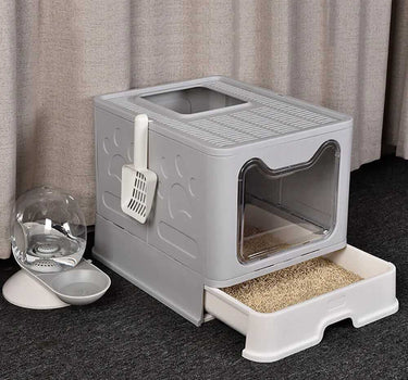 XXL Large Space Foldable Cat Litter Box with Front Entry & Top Exit with Tray Cat Product 45 $ Whiskers